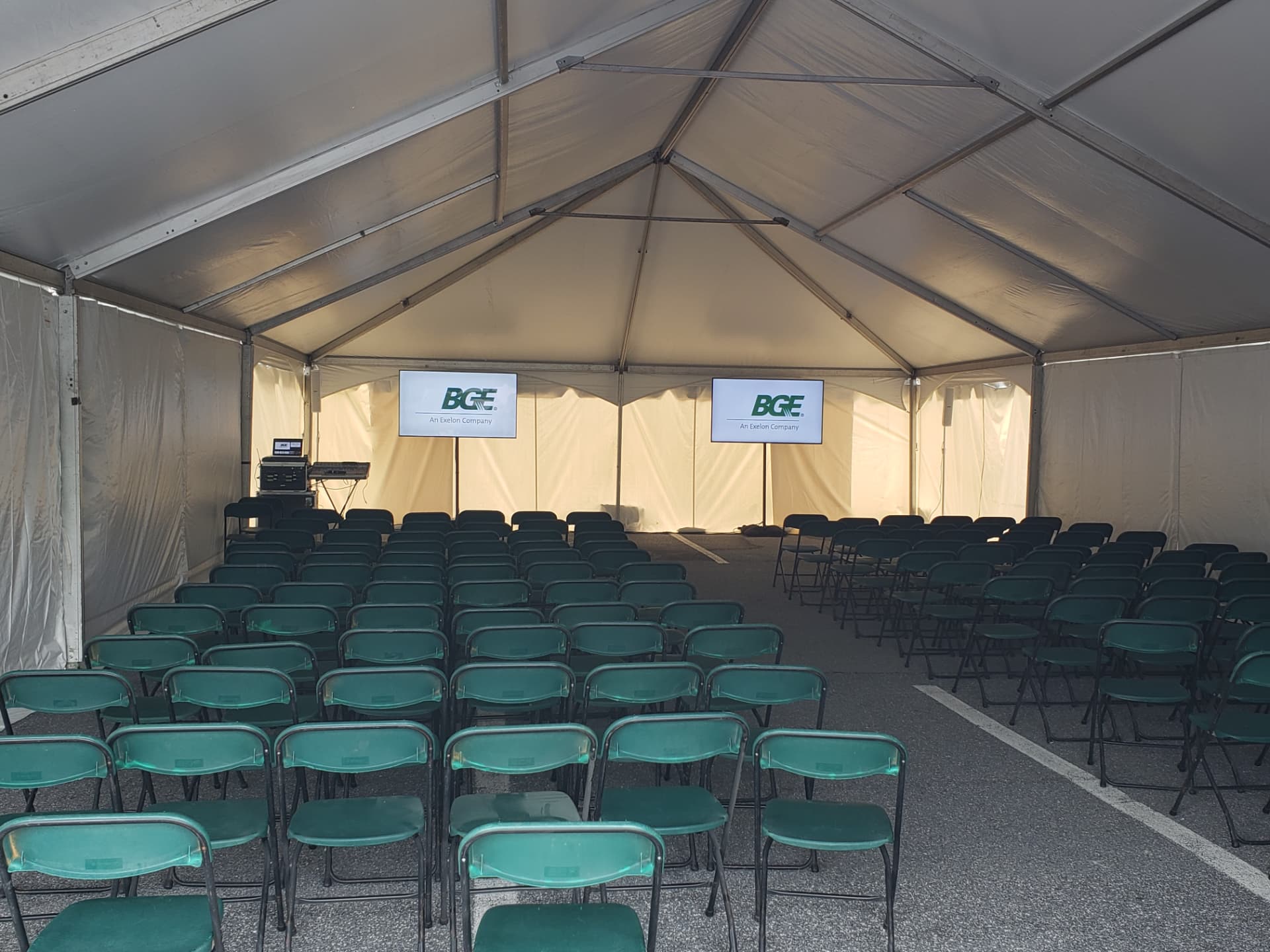 Conference session in a tented venue
